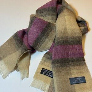 Casca for Magid NY 100% Wool W. Germany Plaid Purple/Gray Vintage Scarf